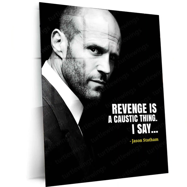 Quote Metal Poster | Jason Statham – Revenge Quote Metal Poster | Action Movie Inspiration Wall Frame