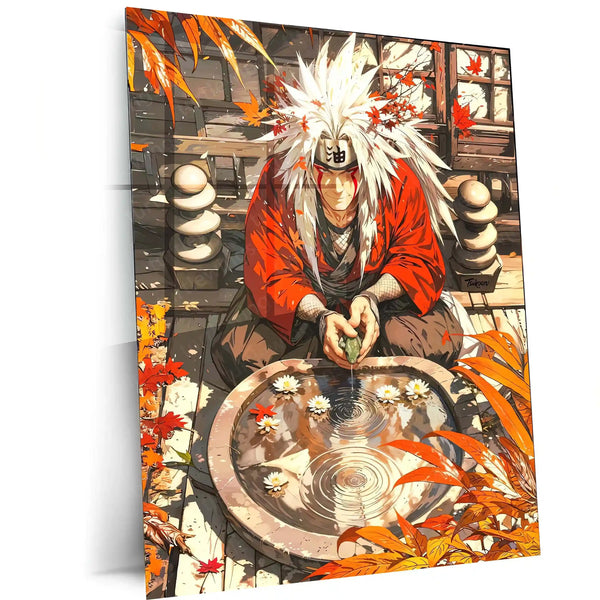Jiraiya Autumn Reflection – Naruto Metal Poster | Legendary Sannin Wall Frame