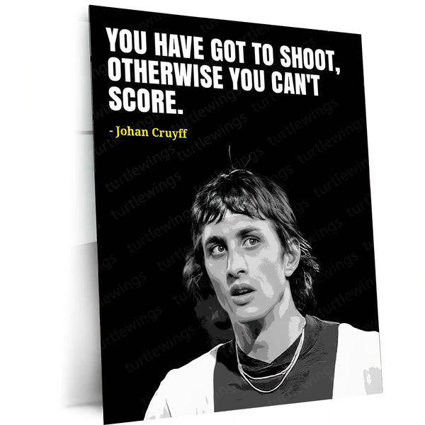 Quote Metal Poster | Johan Cruyff – Motivational Quote Metal Poster | Soccer Legend Wall Frame
