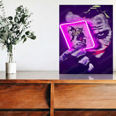 Joker Card Neon LED Metal Frame â Playful and Bold Wall Art - TURTLEWINGS