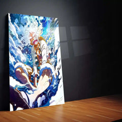 Anime metal poster | Joy of Freedom – Gear 5 Luffy Unleashed Metal Poster | One Piece Anime Wall Frame