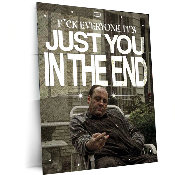 Just You In The End – Emotional Minimalist Metal Frame | Solitude & Reflection Wall Art | Moody Aesthetic Poster