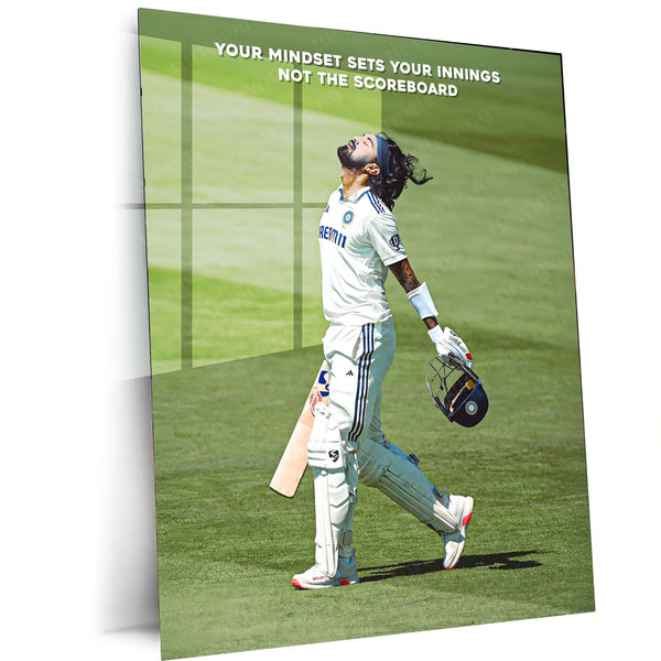 KL Rahul Metal Frame | Indian Cricket Star Wall Art - TURTLEWINGS