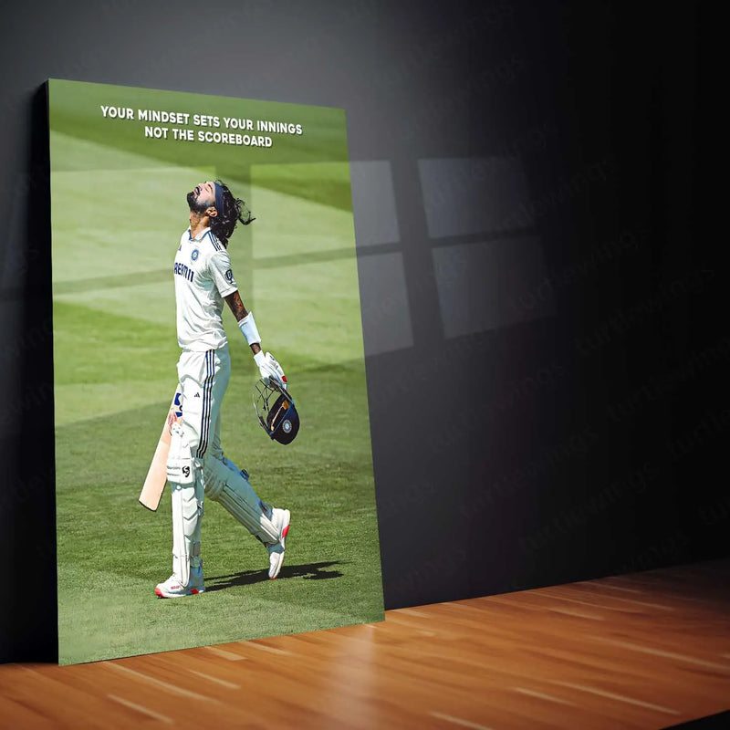 KL Rahul Metal Frame | Indian Cricket Star Wall Art - TURTLEWINGS