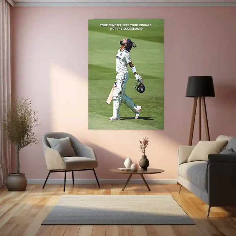 KL Rahul Metal Frame | Indian Cricket Star Wall Art - TURTLEWINGS