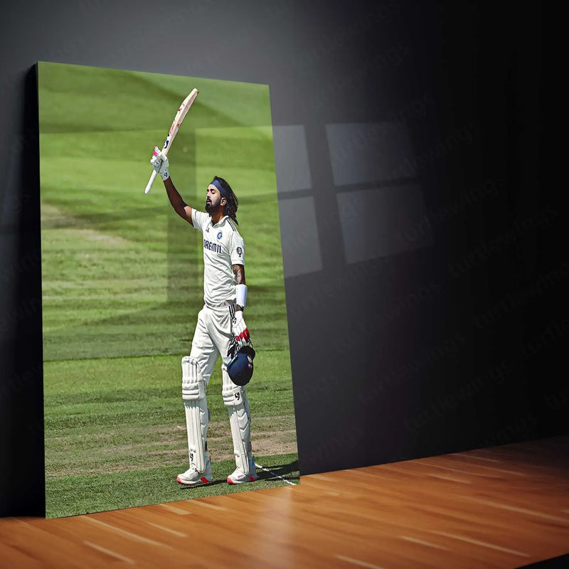 KL Rahul Metal Frame | Indian Cricket Star Wall Art 01 - TURTLEWINGS