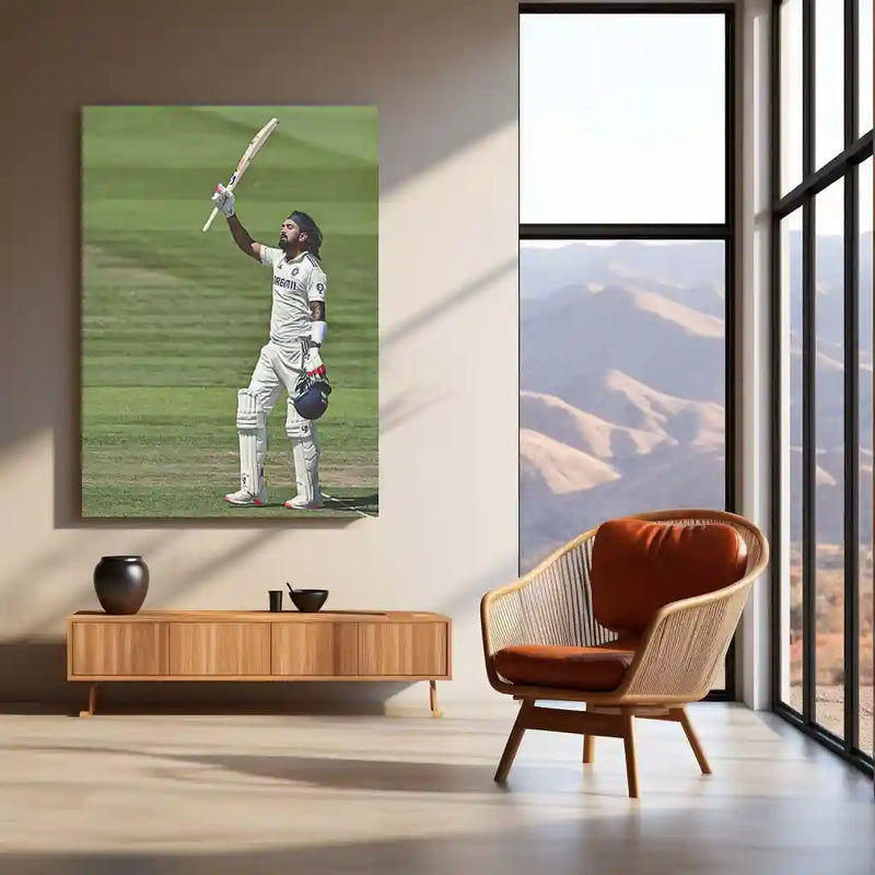 KL Rahul Metal Frame | Indian Cricket Star Wall Art 01 - TURTLEWINGS