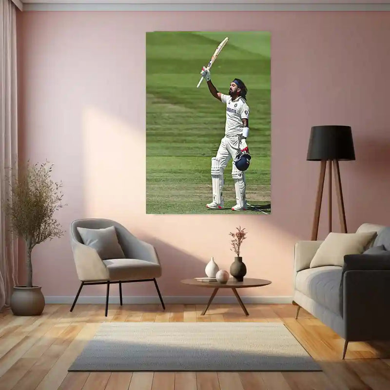 KL Rahul Metal Frame | Indian Cricket Star Wall Art 01 - TURTLEWINGS