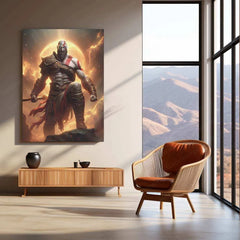 Kratos Metal Poster – God of War Wall Art | Epic Gaming Decor 3 - TURTLEWINGS