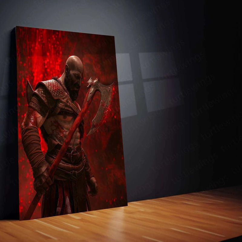 Kratos Metal Poster – God of War Wall Art | Epic Gaming Decor 4 - TURTLEWINGS