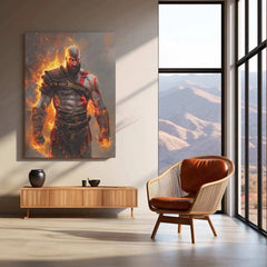 Kratos Metal Poster – God of War Wall Art | Epic Gaming Decor 5 - TURTLEWINGS