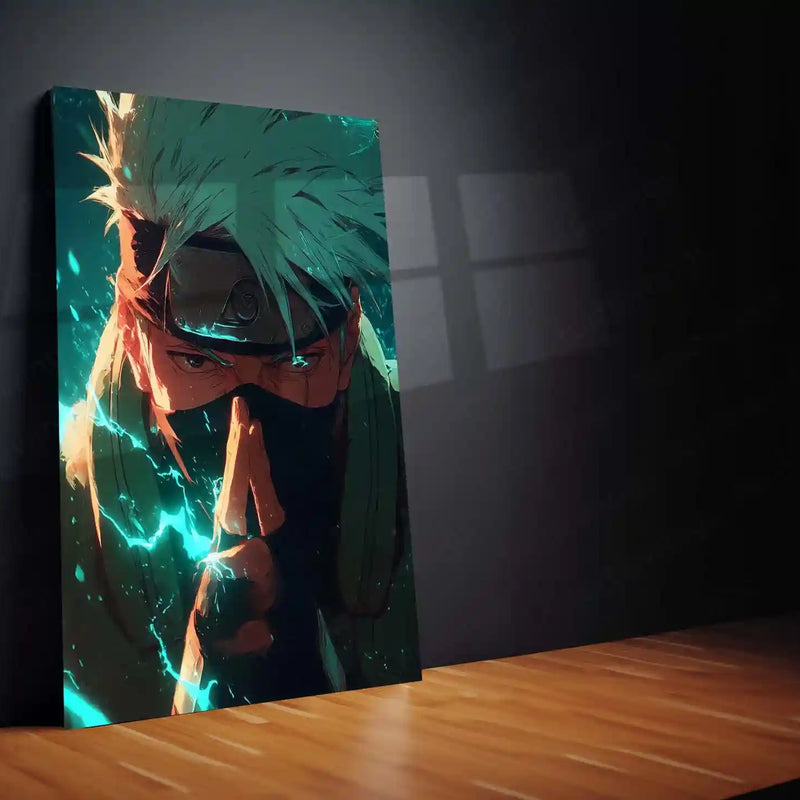 Kakashi Hatake – Lightning Focus Metal Poster | Naruto Wall Frame