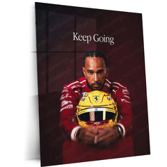 Keep Going – Lewis Hamilton Ferrari F1 Motivational Metal Frame - TURTLEWINGS