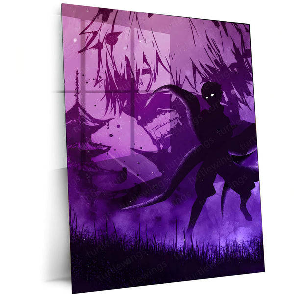 Anime Metal Poster | Tokyo Ghoul – Ken Kaneki Shadow Metal Poster | Dark Anime Wall Frame 02