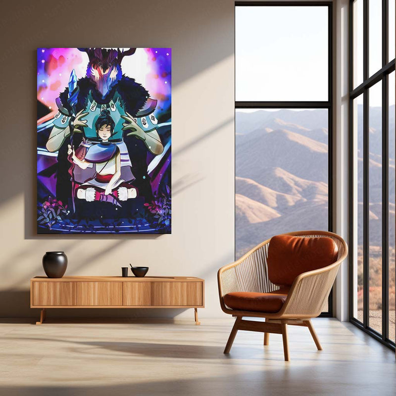 Kena: Bridges of Spirits – Spirit Warrior Artwork | Mystical Fantasy Game Metal Frame Poster 02