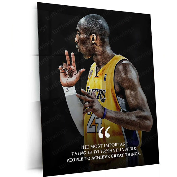 Kobe Bryant – Inspirational Quote Basketball Metal Poster | Mamba Mentality Wall Frame