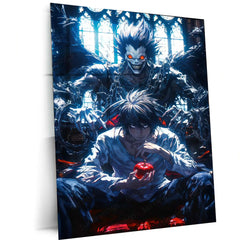 Anime metal poster | L & Ryuk – Death Note Metal Poster | Dark Anime Wall Frame