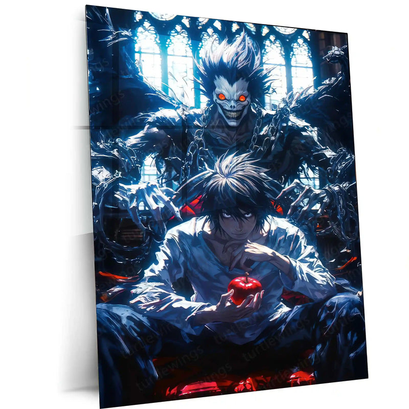 Anime metal poster | L & Ryuk – Death Note Metal Poster | Dark Anime Wall Frame