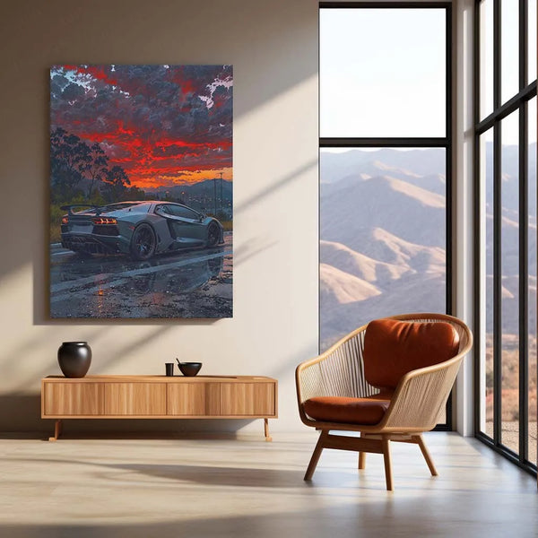 Car Metal poster | Lamborghini Black Metal Poster | Luxury Supercar Wall Art - TURTLEWINGS