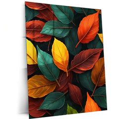 Leaves Abstract Metal Poster – Modern Botanical Wall Art | Nature-Inspired Minimalist Decor - TURTLEWINGS
