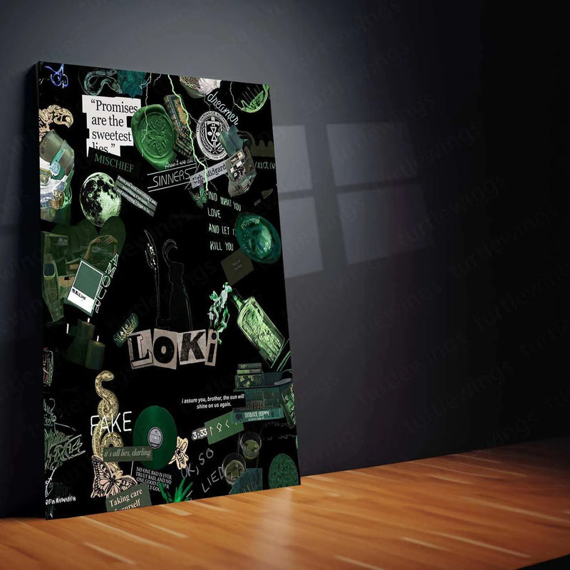 Loki Metal Poster – God of Mischief Wall Art | Marvel Villain Aesthetic Decor 2 - TURTLEWINGS