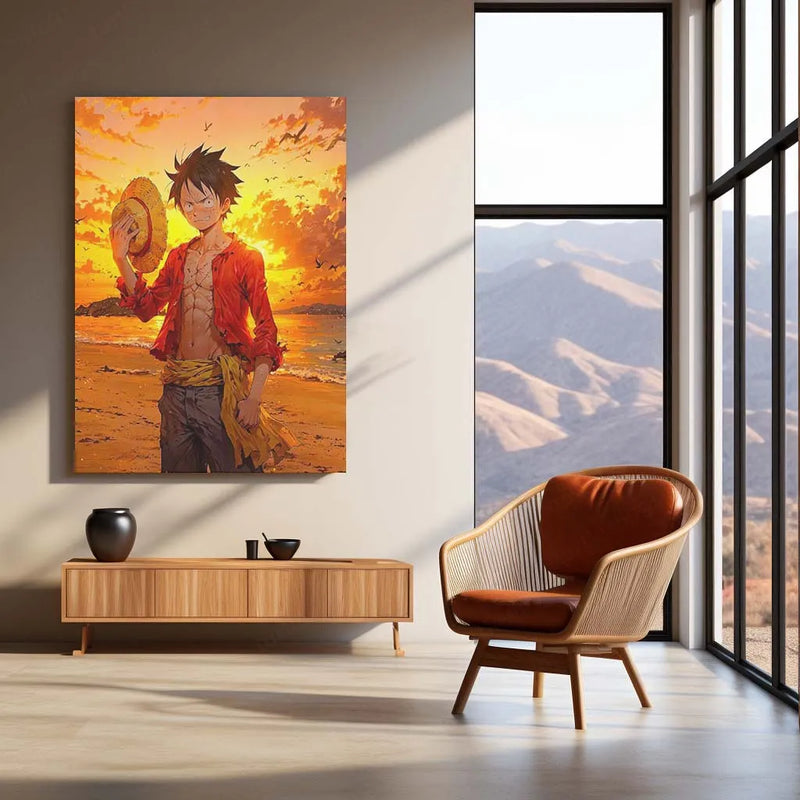 Anime Metal poster | Luffy One Piece Metal Poster – The King of Pirates Wall Art - TURTLEWINGS