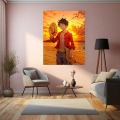 Anime Metal poster | Luffy One Piece Metal Poster – The King of Pirates Wall Art - TURTLEWINGS