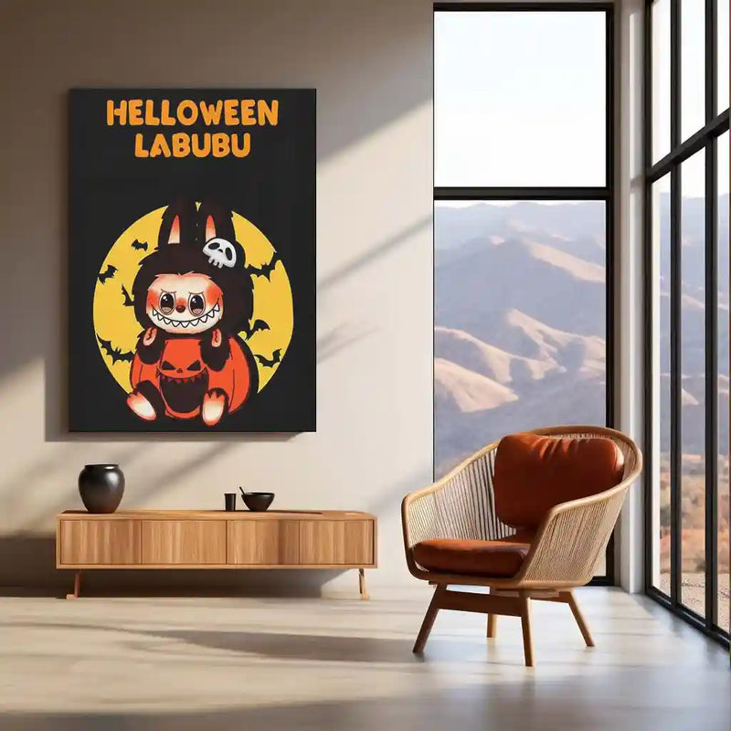 Halloween Labubu – Spooky Cute Limited Edition Metal Poster | Pop Art Wall Frame