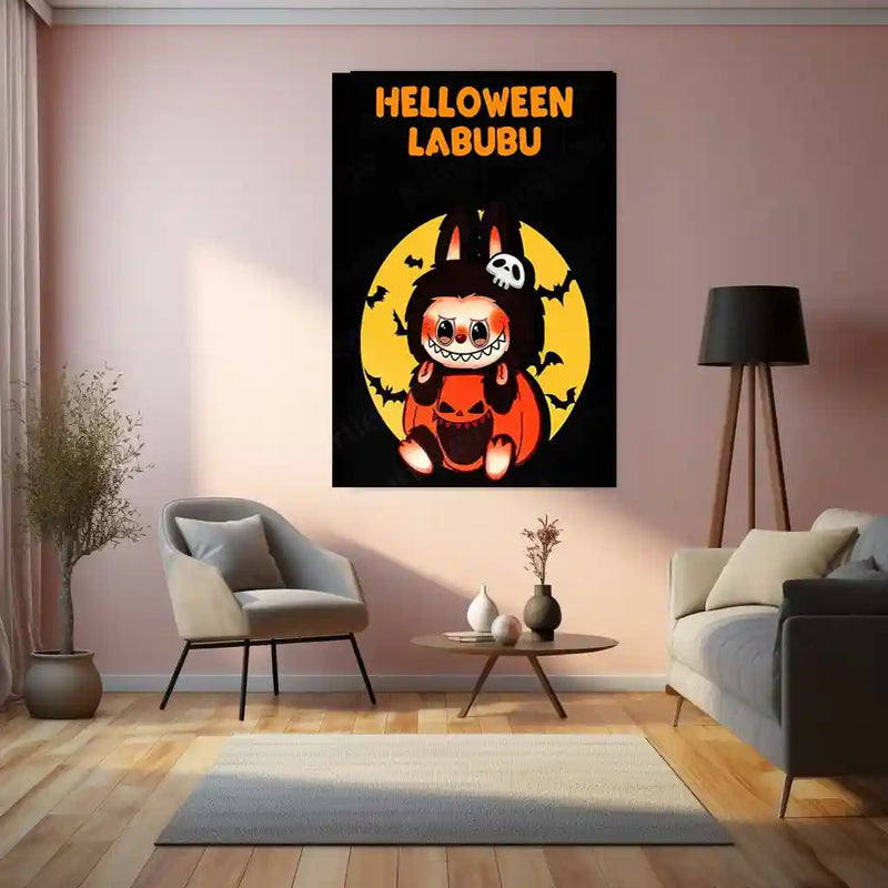 Halloween Labubu – Spooky Cute Limited Edition Metal Poster | Pop Art Wall Frame