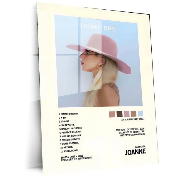 Lady Gaga – Joanne Minimalist Album Metal Poster | Music Wall Frame