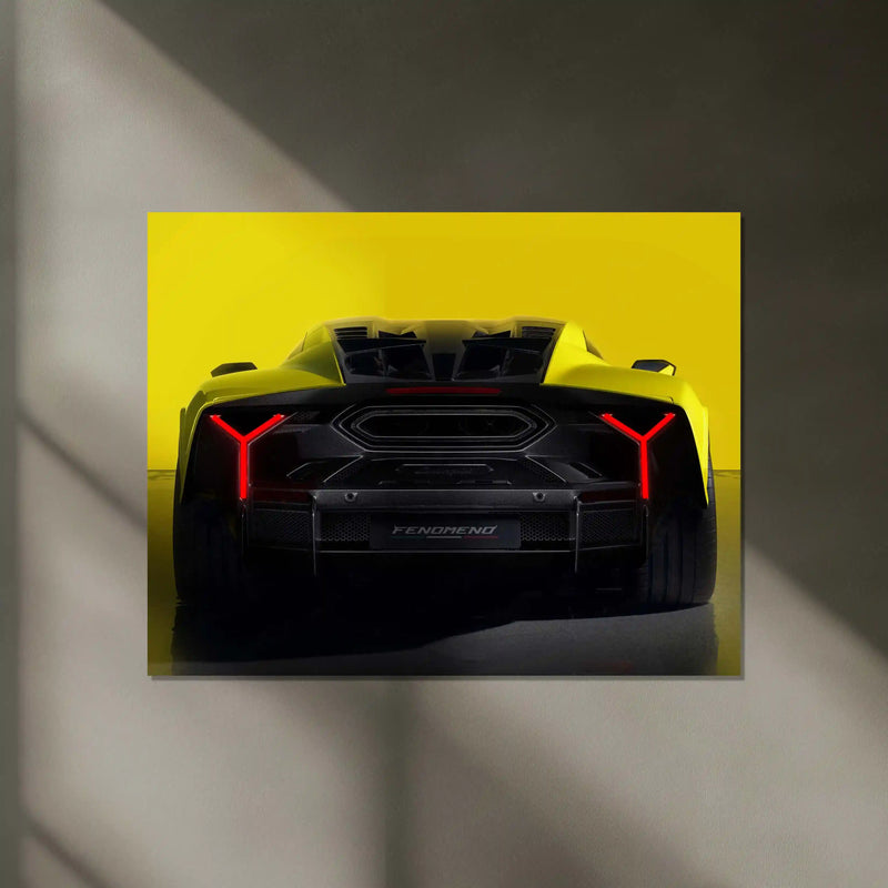 Lamborghini Fenomeno Neon Poster – Hypercar 2025 Edition Neon LED Metal Frame | Luxury Car Wall Art