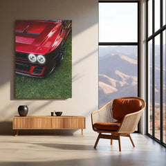 Lancia Delta Futurista – Red Custom Build Neon LED Metal Poster | Rally Legend Wall Frame