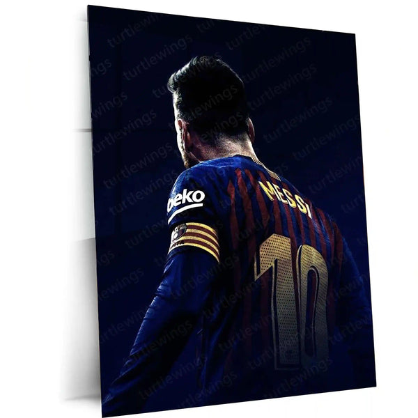 Lionel Messi Metal Frame | Football Wall Art | Premium Poster for Argentina, Barcelona & Inter Miami Fans 01 - TURTLEWINGS
