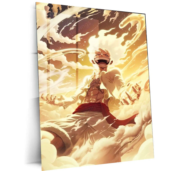 Monkey D. Luffy – Straw Hat Pirate Metal Poster | One Piece Anime Wall Frame (Design A)