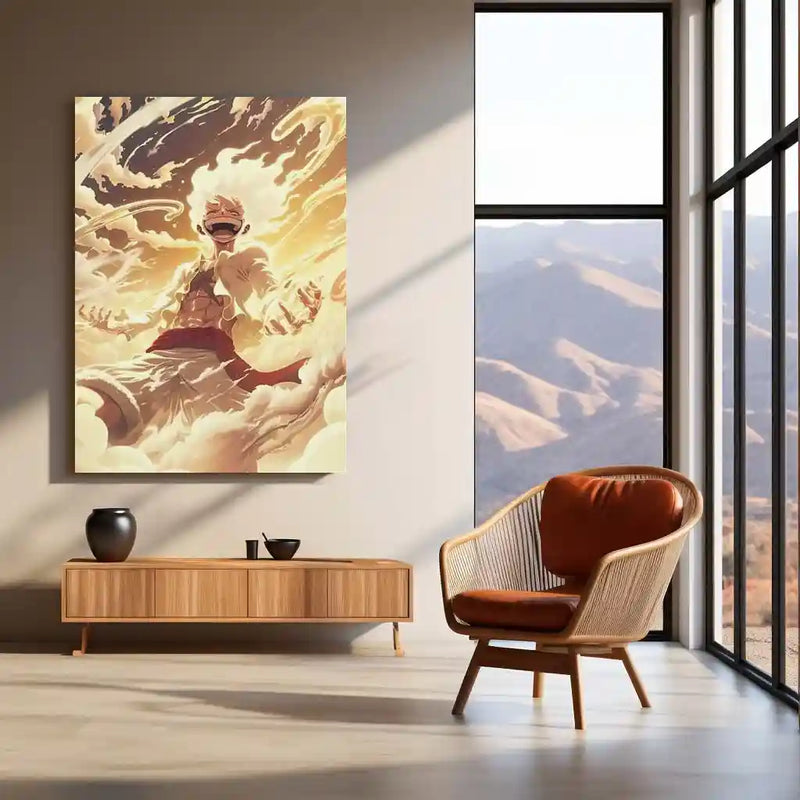 Monkey D. Luffy – Straw Hat Pirate Metal Poster | One Piece Anime Wall Frame (Design A)