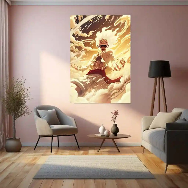 Monkey D. Luffy – Straw Hat Pirate Metal Poster | One Piece Anime Wall Frame (Design A)