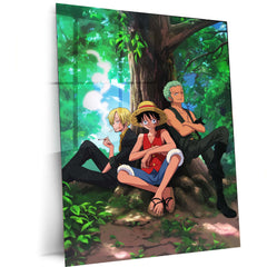 Anime Metal Poster | Luffy, Zoro & Sanji Metal Poster | One Piece Trio Wall Art - TURTLEWINGS