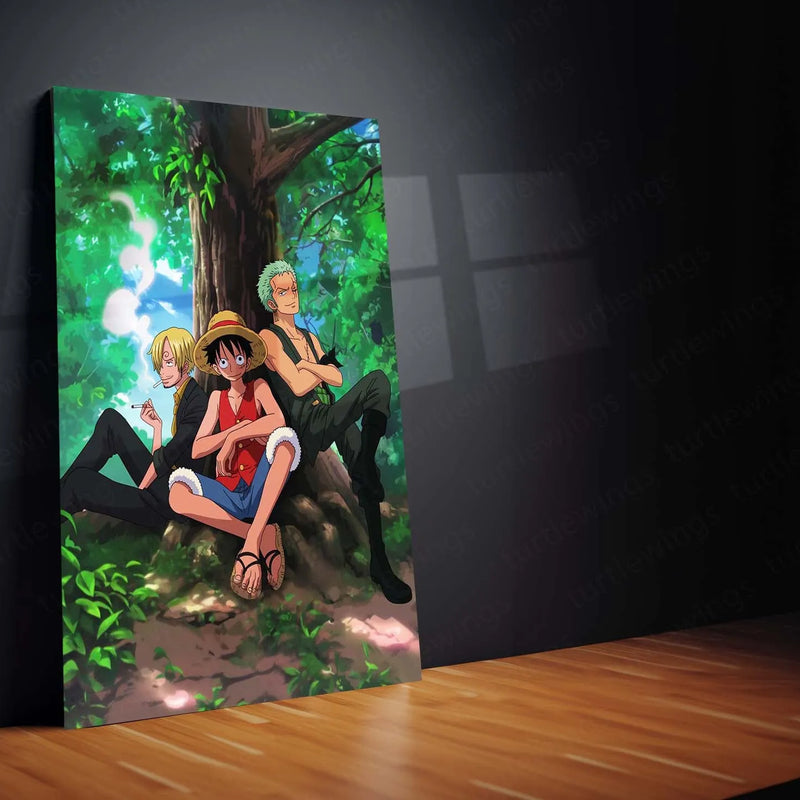 Anime Metal Poster | Luffy, Zoro & Sanji Metal Poster | One Piece Trio Wall Art - TURTLEWINGS