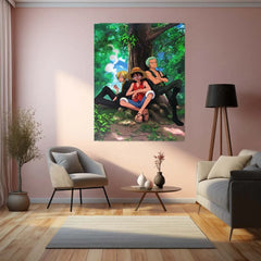 Anime Metal Poster | Luffy, Zoro & Sanji Metal Poster | One Piece Trio Wall Art - TURTLEWINGS