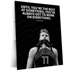 Quote Metal Poster | Luka Dončić – Work on Everything Motivational Quote Metal Poster | Basketball Wall Frame