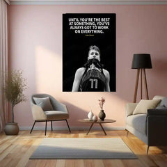 Quote Metal Poster | Luka Dončić – Work on Everything Motivational Quote Metal Poster | Basketball Wall Frame