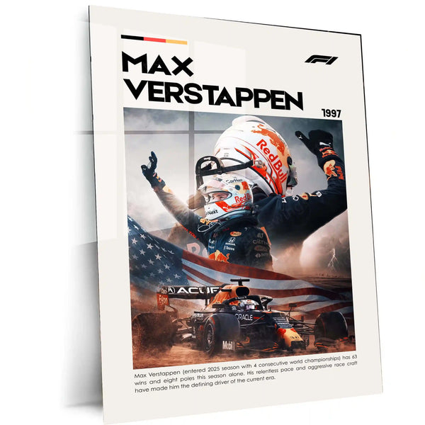 Max Verstappen Metal Frame | Red Bull Racing Wall Art - TURTLEWINGS