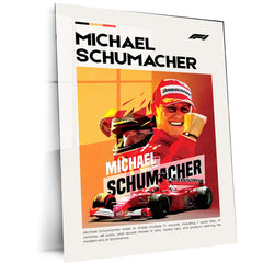 Michael Schumacher Metal Frame | Ferrari Formula 1 Legend Wall Art - TURTLEWINGS