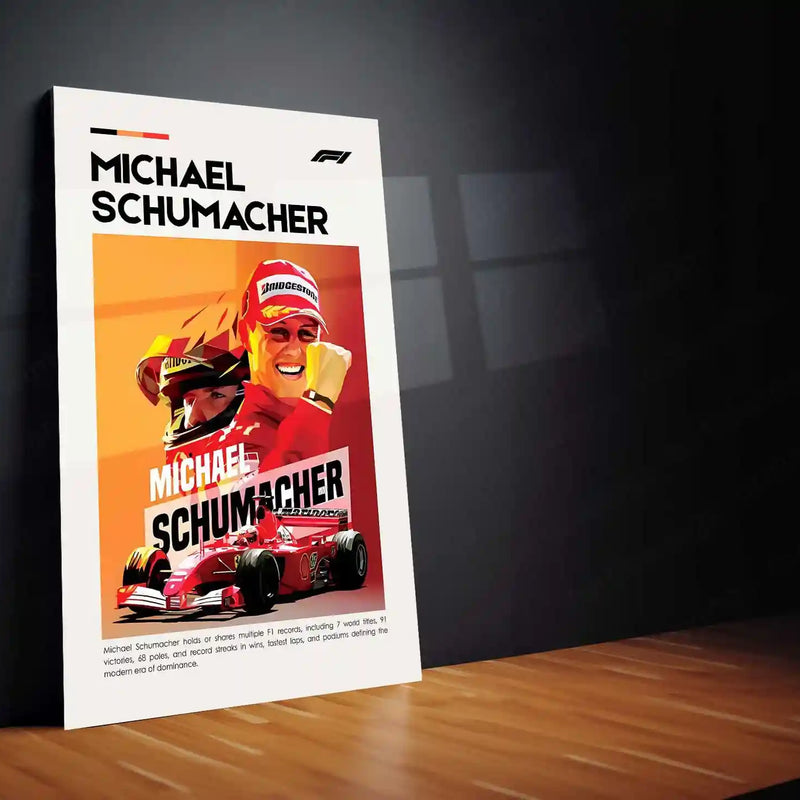 Michael Schumacher Metal Frame | Ferrari Formula 1 Legend Wall Art - TURTLEWINGS