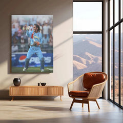 MS Dhoni 2007 Metal Poster – Iconic T20 World Cup Victory Wall Art - TURTLEWINGS