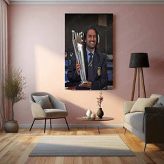 MS Dhoni 2007 Metal Poster – Iconic T20 World Cup Victory Wall Art 2 - TURTLEWINGS