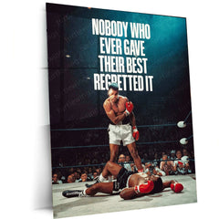 Muhammad Ali Quote Metal Poster – Inspirational Boxing & Champion Mindset Wall Art - TURTLEWINGS