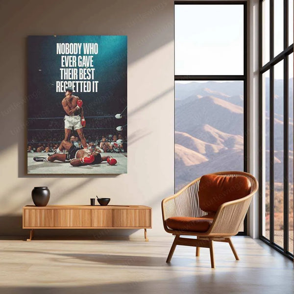 Muhammad Ali Quote Metal Poster – Inspirational Boxing & Champion Mindset Wall Art - TURTLEWINGS
