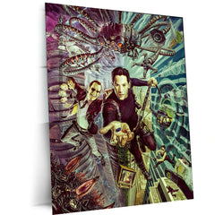 Game Metal Poster | Matrix World – Neo’s Red & Blue Pill Choice Artwork | Cyberpunk Sci-Fi Metal Frame Poster
