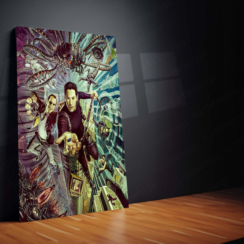 Game Metal Poster | Matrix World – Neo’s Red & Blue Pill Choice Artwork | Cyberpunk Sci-Fi Metal Frame Poster